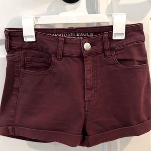 American Eagle Burgundy “Super Super Stretch” Shorts 4